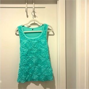 Women’s Maurices Teal Floral Tank Top Size Large